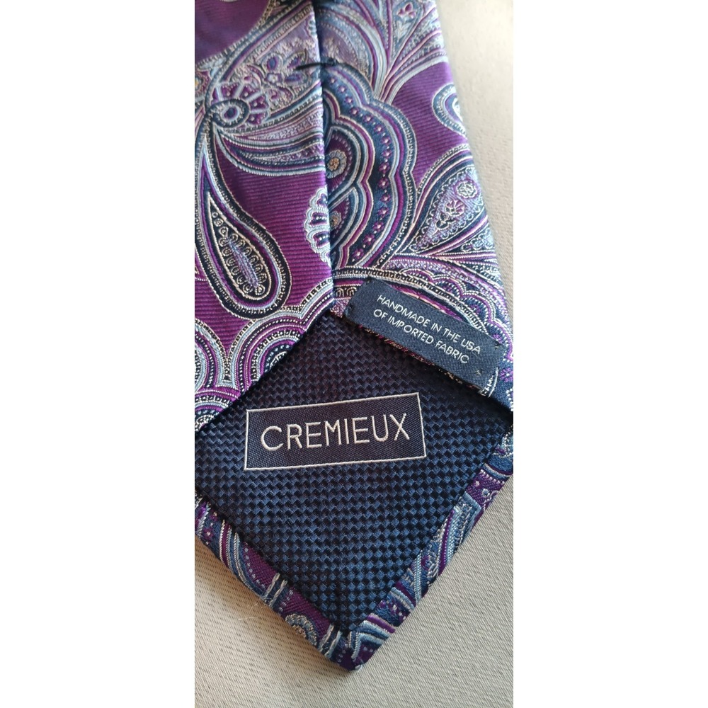 Mens Designer Mens Neck Tie Lot Of 2 Ralph Lauren Cremieux Purple Silk Paisley - Picture 7 of 8